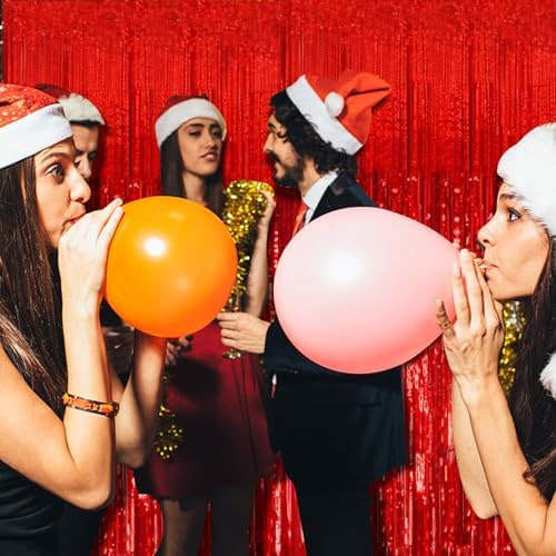 2 Pack Red Foil Streamers Party Backdrop Decor