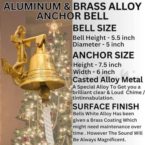 Anchor Ship Bell Large Wall Mounted Call Bell