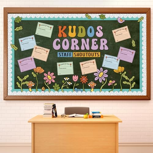 Kudos Corner Bulletin Board Decoration Set with 20 Cutouts