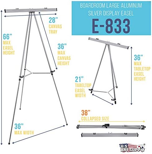 US Art Supply 66 Inch High Flip Chart Easel Stand