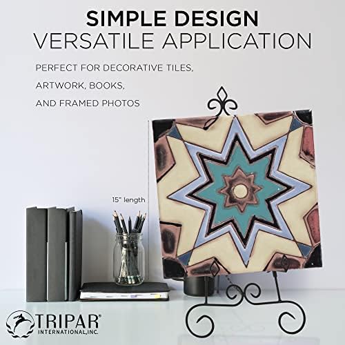 Tripar Decorative Easel Stand Black with Gold Accents