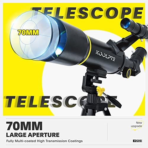 Koolpte 70mm Refracting Telescope with AZ Mount and Remote Control