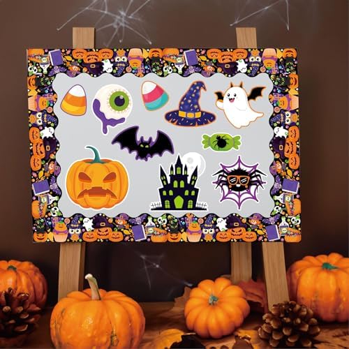 81 Pcs Halloween Bulletin Board Decor Set with Border