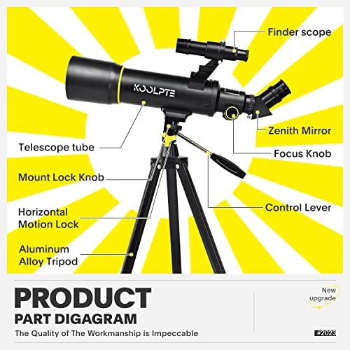 Koolpte 70mm Refracting Telescope with AZ Mount and Remote Control