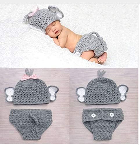 Coberllus Newborn Photography Props Baby Elephant Outfit Set