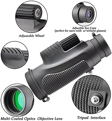 12X50 HD High Power Monocular Telescope for Outdoor Use