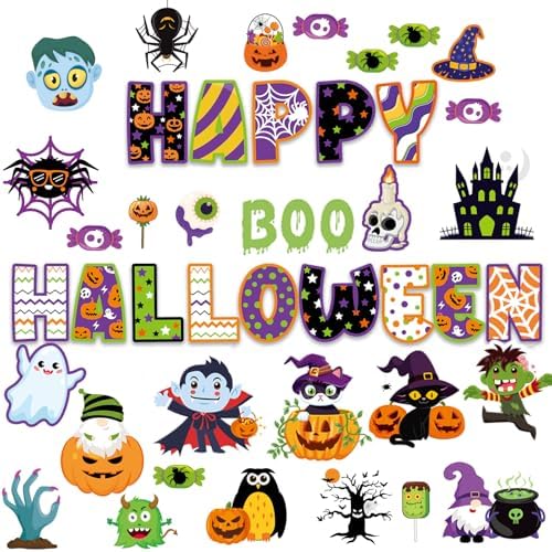 Halloween Bulletin Board Decorations with 81 Cutouts