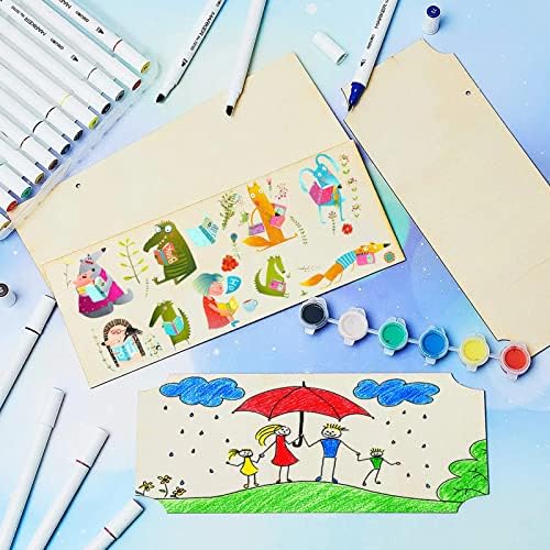 10 Pcs Unfinished Hanging Wood Signs for DIY Crafts