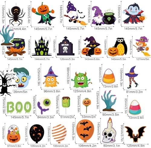 Halloween Bulletin Board Decorations with 81 Cutouts