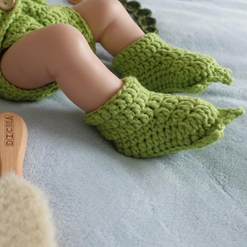 DICHA Handmade Crochet Baby Yoda Costume 4-Piece Set