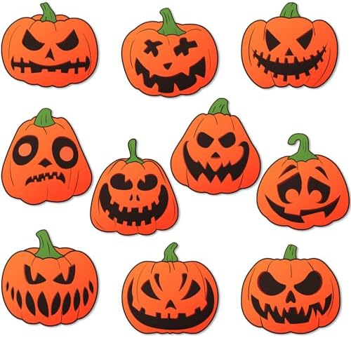 Fuutreo 200 Pcs Halloween Pumpkin Cutouts Wall Decor