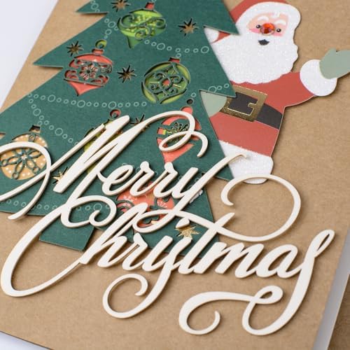4Pcs Vintage Christmas Greeting Cards Set