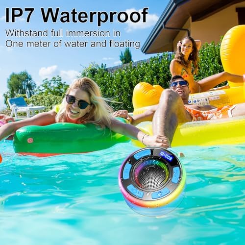 Bluetooth Shower Speaker with IP7 Waterproof and Suction Cup