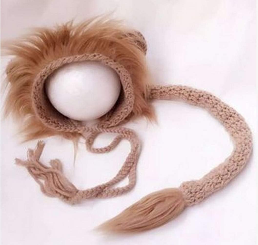 Vedory Baby Lion Hats and Tails Photo Props Set