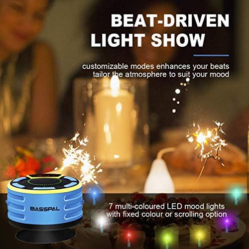 BassPal IPX7 Waterproof Bluetooth Speaker with LED Display and TWS Stereo Sound