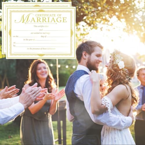 Gold Foil Edge Wedding Certificates 11x85 Inches 24 Pcs