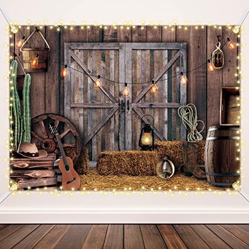 Moukeren Western Party Backdrop - Classic Style 7x5ft Barn Decor