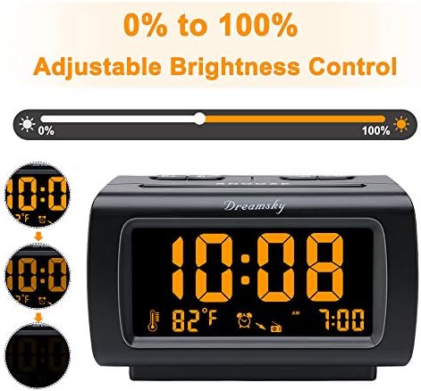DreamSky Alarm Clock Radio with Bright Display and USB Port