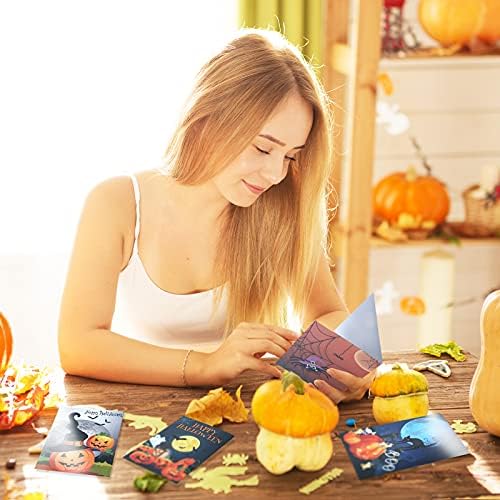 Tenare Halloween Greeting Cards with Envelopes 100 Pcs Pumpkin Style