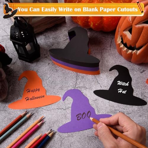 MixTeach Halloween Witch Hat Cutouts 180 Pcs