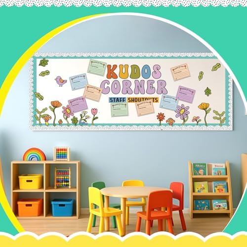 Kudos Corner Bulletin Board Decoration Set with 20 Cutouts