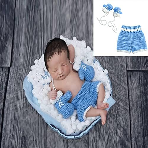 Newborn Baby Photography Prop Set Crochet Gloves and Pants