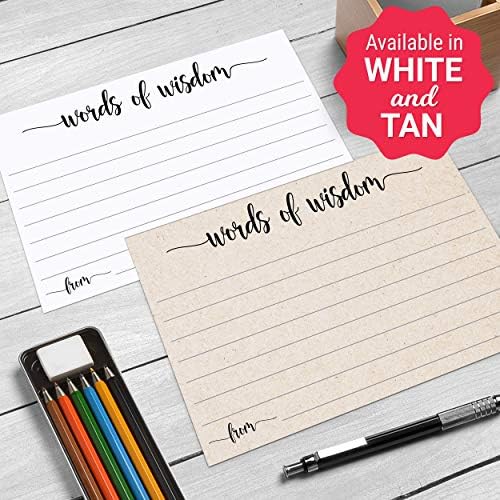 321done Words of Wisdom Card Set 50 Cards 4x6in White USA Made