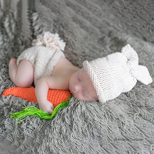Newborn Photography Props Baby Easter Bunny Outfits Handmade Crochet Set