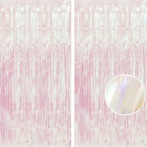 Braveshine Iridescent Foil Fringe Backdrops 2 Pack