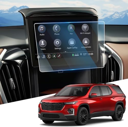 WEIPIN 8 Inch Tempered Glass Screen Protector for Traverse 2018-2023