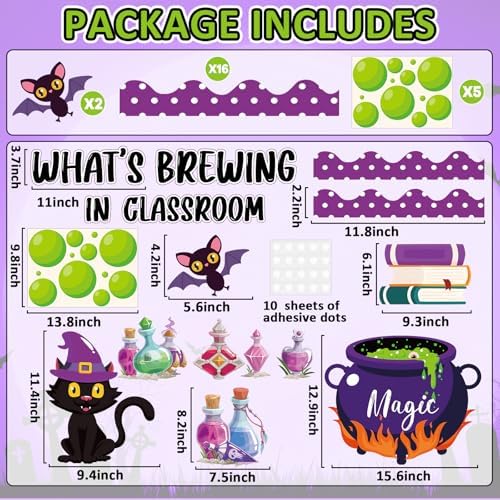 Halloween Bulletin Board Decorations Set for Classroom and Home