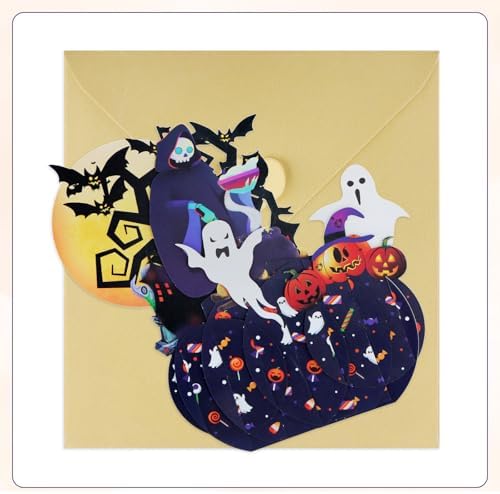 FaCraft Halloween Pop Up Cards 3D Handmade Greeting Cards with Envelope and Seals