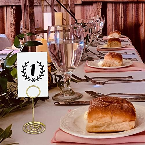 TecUnite 335 Inch Gold Table Number Holder with 48 Pieces