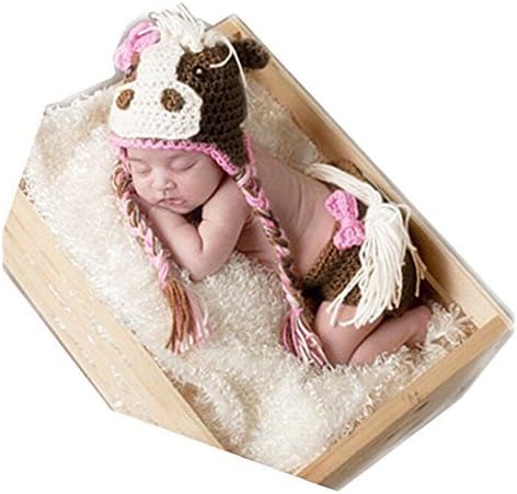 Newborn Baby Photography Props Boy Girl Horse Hat Pants Set