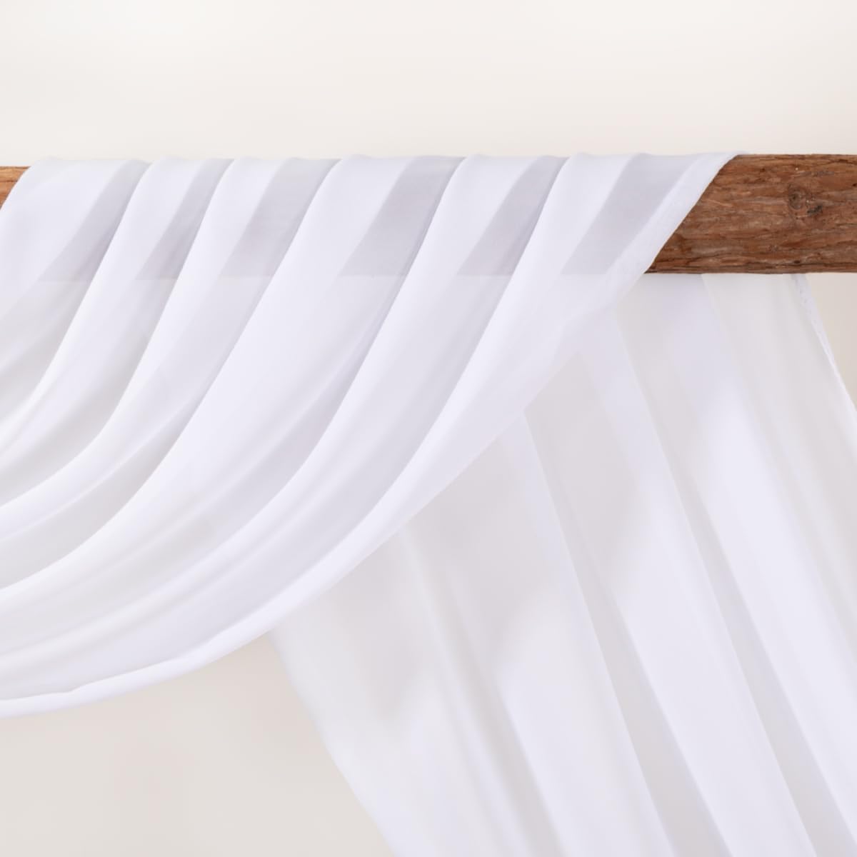 LINXTAR White Wedding Arch Draping Fabric 2 Panels 30 x 6Yard Sheer Chiffon