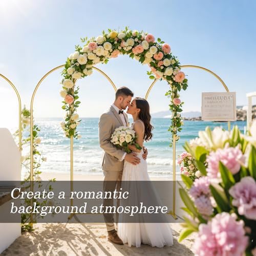 Liacere Gold Wedding Arch Stand Set of 2 72FT 6FT