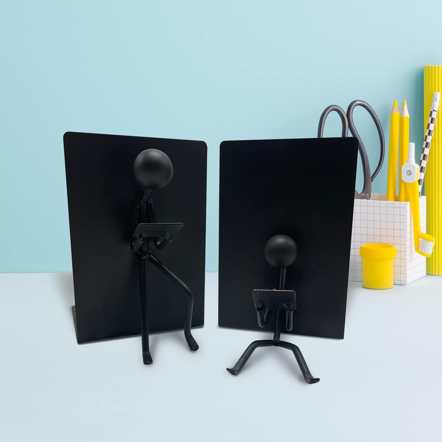 Ottimo Heavy Duty Metal Bookends Black