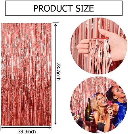 2 Pack Rose Gold Fringe Backdrop Decorations