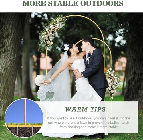 Gold Wedding Arch Backdrop Stand Set of 2