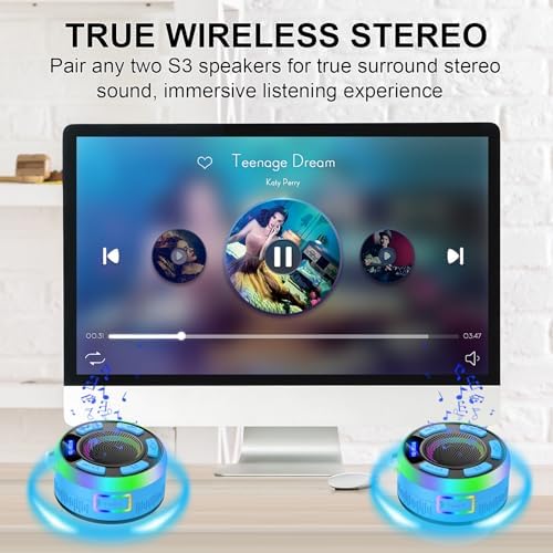Bluetooth Shower Speaker with IP7 Waterproof and Suction Cup