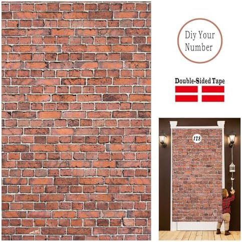 Brick Wall Backdrop Door Curtain Decor for Parties