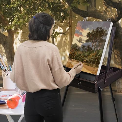 CONDA 70 Inch French Easel with Aluminum Legs and Drawer