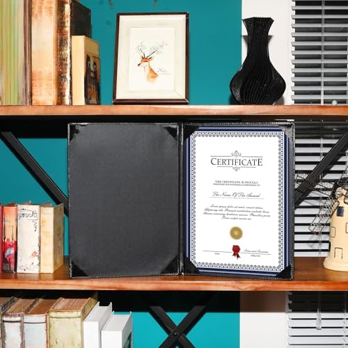 Tenare PU Leather Certificate Holders 3 Pcs Black