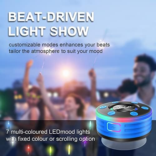 MuGo Bluetooth Shower Speaker with IPX7 Waterproof and Suction Cup