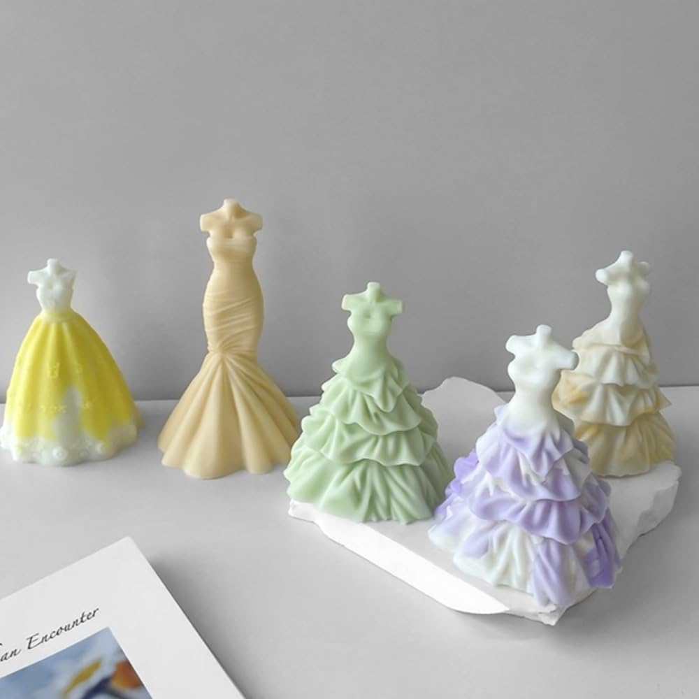 Bridal Wedding Dress Candle Mold for DIY Crafting