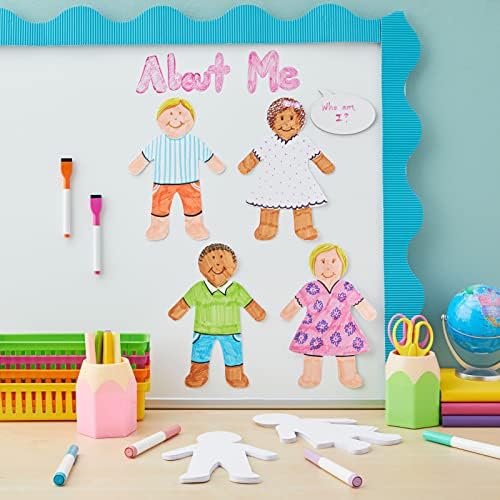 48-Pack Boys and Girls Blank Paper Cutouts for Crafts