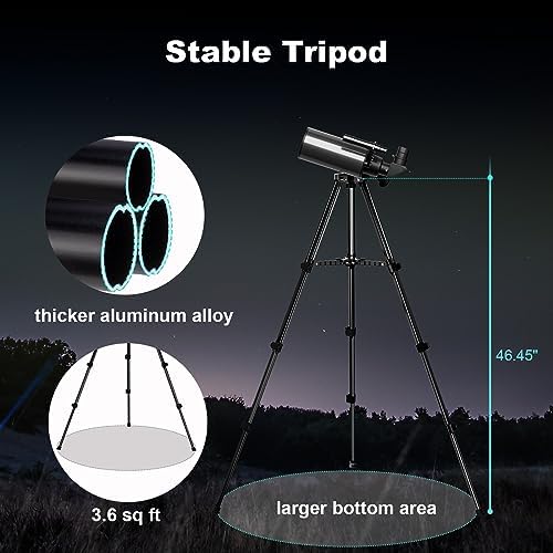 HOROX Maksutov-Cassegrain Telescope 80mm 850mm Portable Travel Scope