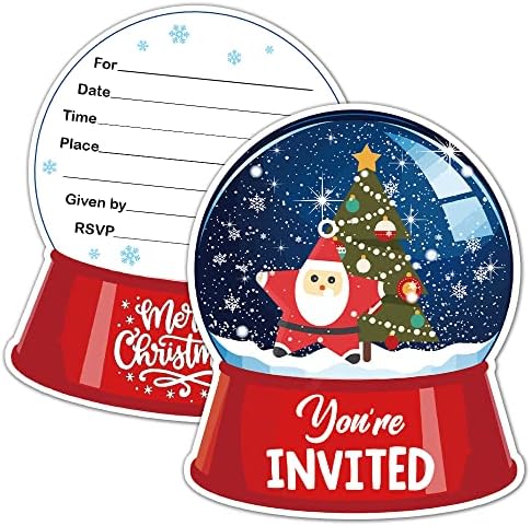 RZHV 15 Pack Crystal Ball Shaped Party Invitations Cards with Envelopes