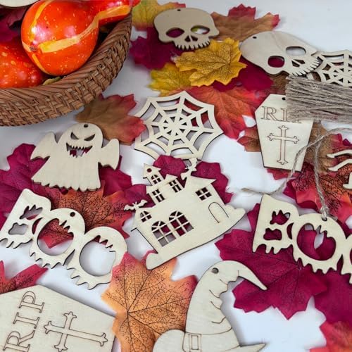 60PCS Unfinished Wooden Cutouts for Kids DIY
