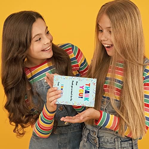 72 Piece Confetti Style Thank You Cards with Envelopes for Kids